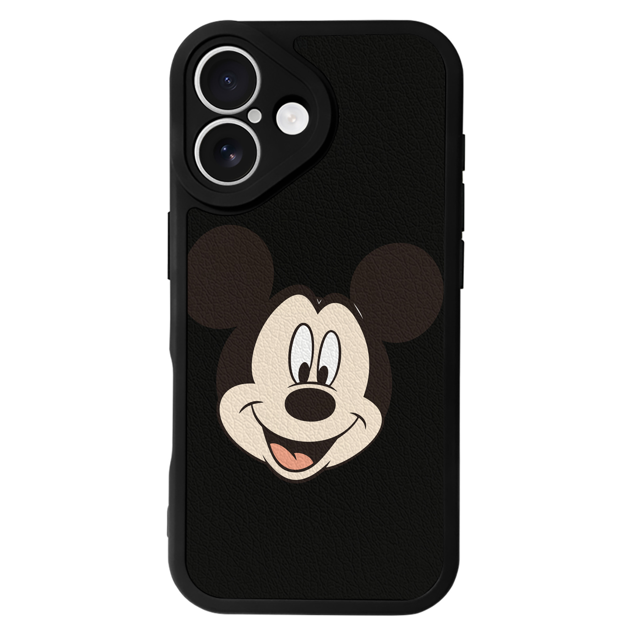 （画像用） ミッキーマウス Mickey Mouse 【iPhone 16シリーズ対応】シリコンスマホケース（レザー調） 材質：シリコン